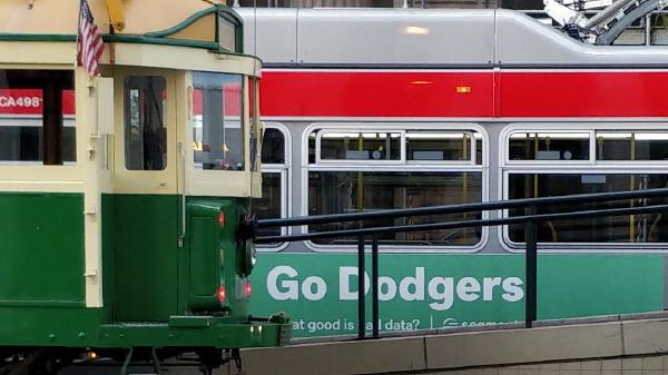 Bus advertisement: large text: Go Dodgers.  small text: What good is bad data?